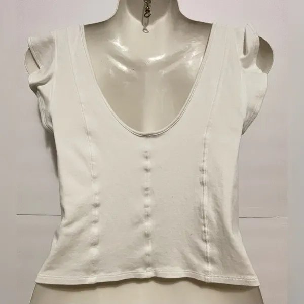 Free People White Flutter Sleeve Blouse - Image 5