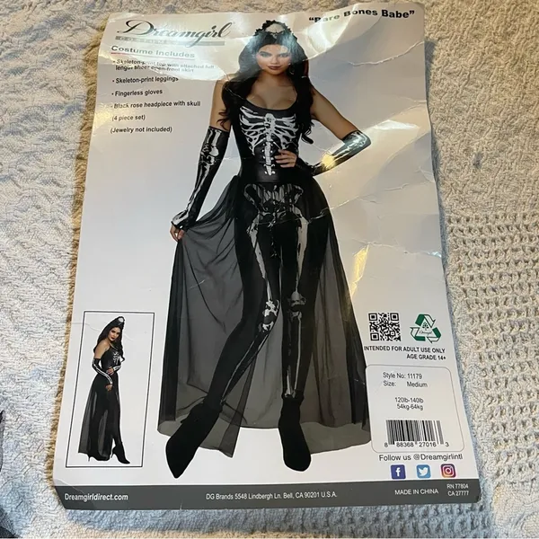 NEW Dreamgirl Bare Bones Babe Sexy Skeleton Costume Size Medium - Image 5