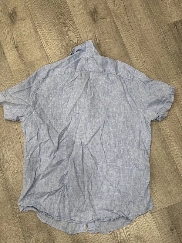 Banana Republic Mens Light Blue Linen Button-Up Shirt XL Camden Standard Fit - Image 2