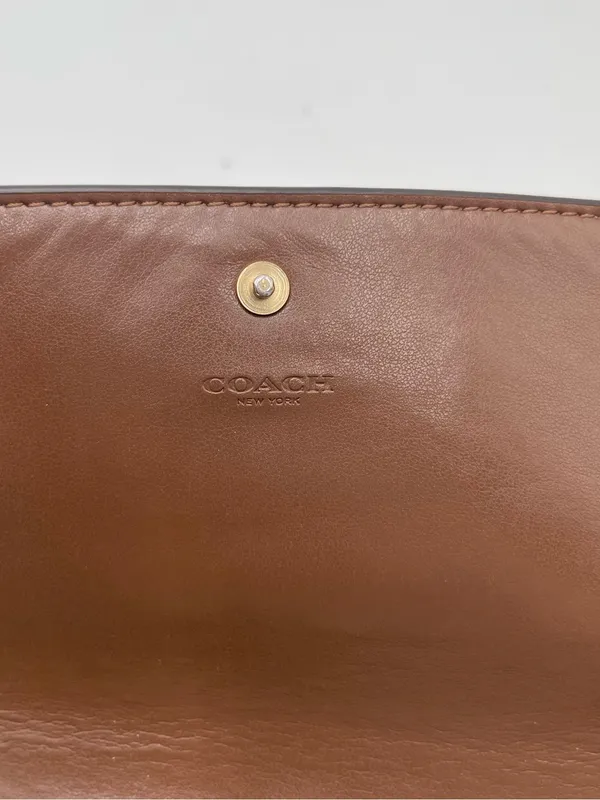 Coach Slim Trifold Wallet In Signature Canvas EUC Logo Designer - Image 7