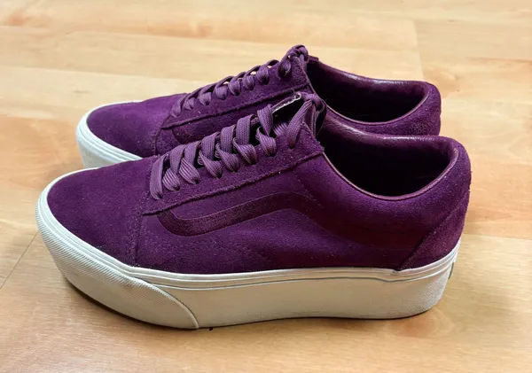 Vans Purple High Top Platform Sneakers - Image 5