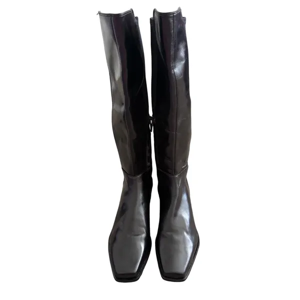 Vince Camuto Librina Black Leather Square Toe Tall Boots VC-LIBRINA Size 6.5 NEW - Image 3