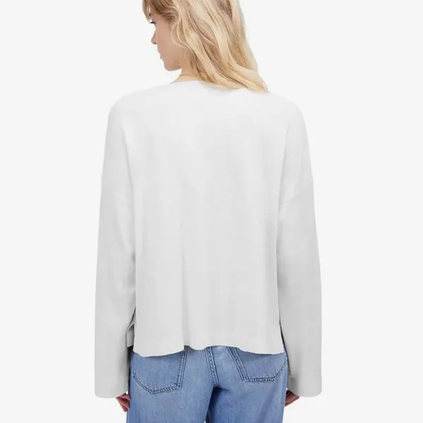 NWT Madewell Bombay Long Sleeve Henley in White - Size: Large - Image 9