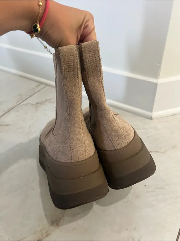 Fitflop Taupe F-MODE Stack Suede Chelsea Boots Size 9 US $200 - Image 4
