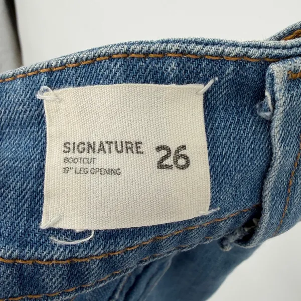 Hudson‎ Signature Bootcut Jeans 26 Low Rise 31" Waist Made USA Y2K Flap Pocket - Image 4