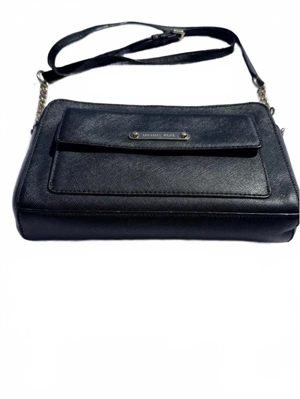 Michael Kors Black Pebbled Leather Crossbody Bag Shoulder Chain Purse Medium MK - Image 3