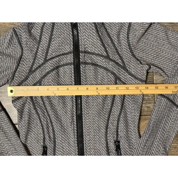 Lululemon Define Jacket‎ Gray Black White Herringbone Full Zip Athletic Size 2/4 - Image 4