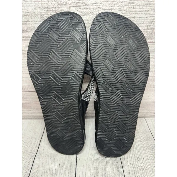 Reef Sandals Women's Size 9 Black White Spring Woven Flip Flops Thong - Image 6