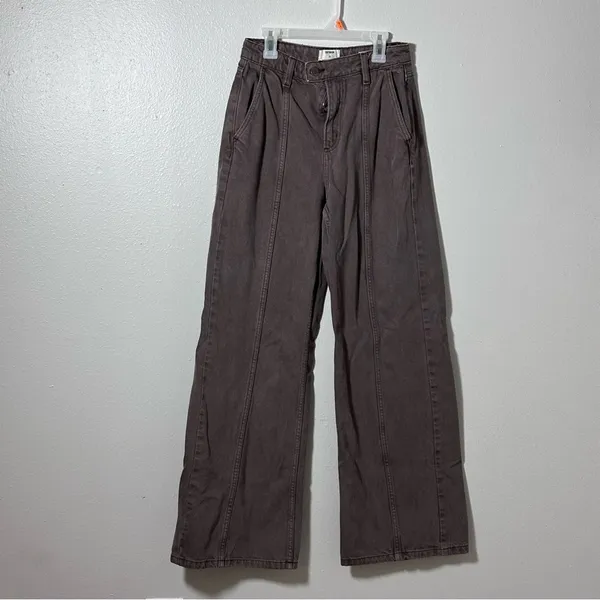 Cotton On Women Seam Wide Leg Dark Brown‎ Baggy Jeans Size 26 - Image 2