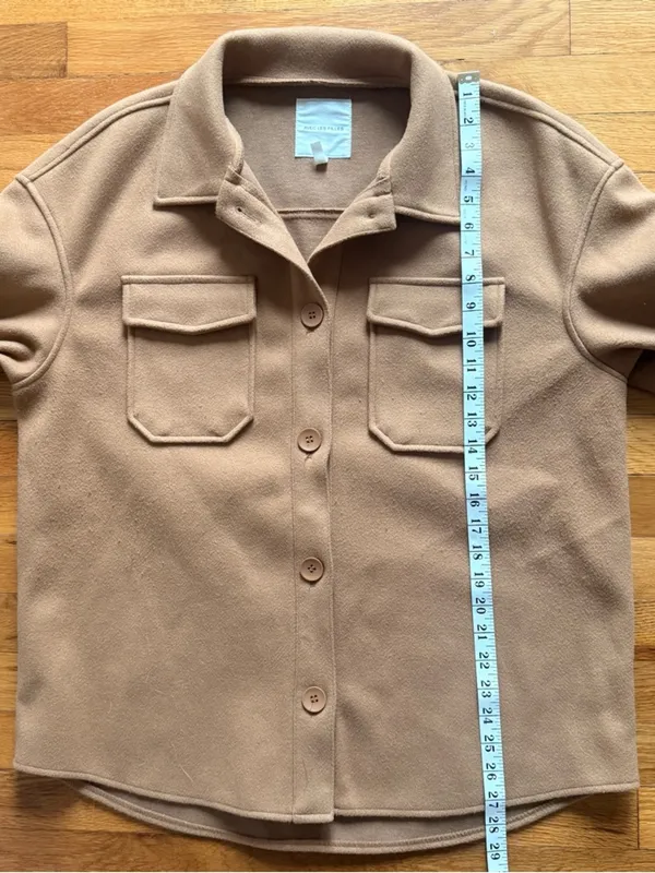 Avec Les Filles‎ Camel Brown Shacket Boyfriend Style size Large - Image 7