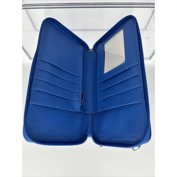 Blue Crossbody Wallet Purse Phone Holder RFID Zipper Credit Card Money NWOT - Image 2