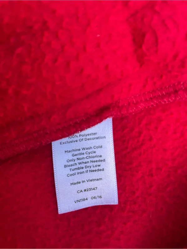 Talbots Red Solid Polar Fleece Zip Up Jacket, Fall Red, Size M - Image 7