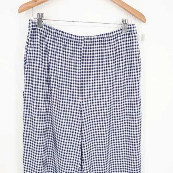 Charter Club Intimates Pajama Pants Womens Medium Blue Gingham Check Stretch - Image 4