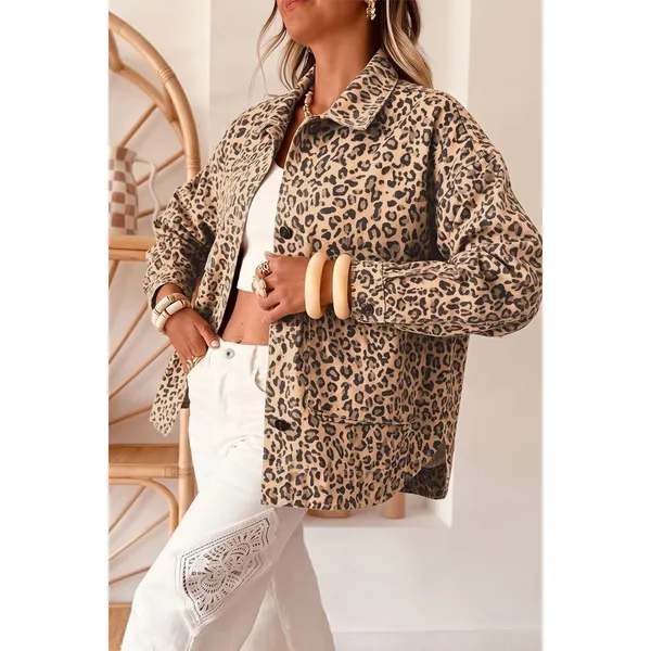 Leopard Print Denim Jacket - Image 4