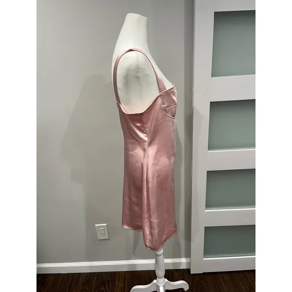 LA Hearts Pink Satin‎ Cami Mini Dress Square Neck Spaghetti Strap Size M - Image 3