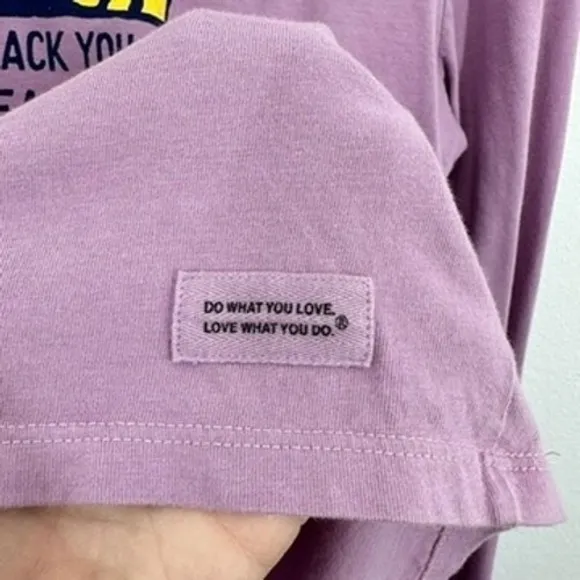 Life is Good Purple Long Sleeve Yellow Lab Silly Dog Graphic Top Purple Dog‎ Mom - Image 4
