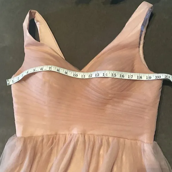 Women’s Pink Tea Length V-Neck Corset Back Prom Party Dress Size 16 - Image 9