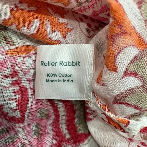 🌟Roller Rabbit🌟 Kurta Floral Print Cotton Tunic Blouse Pink Sz S - Image 10
