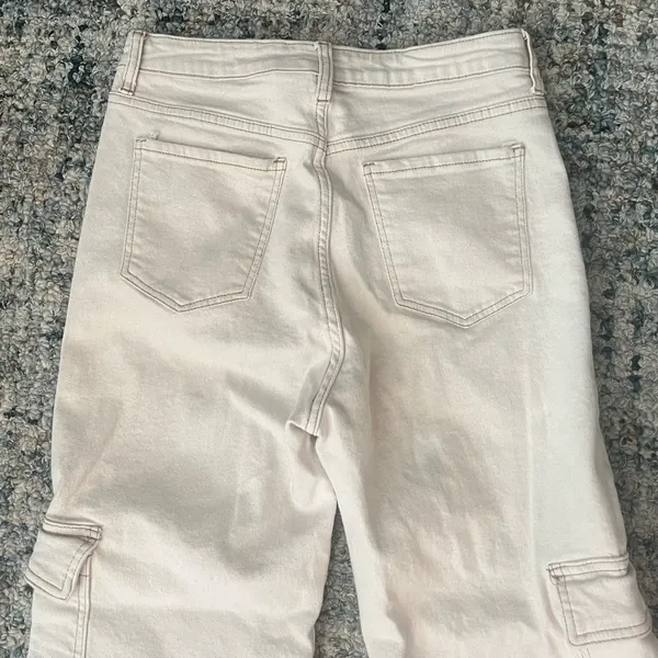 S.O.N.G. Cargo Street Jean in Off-White/Cream - Image 4