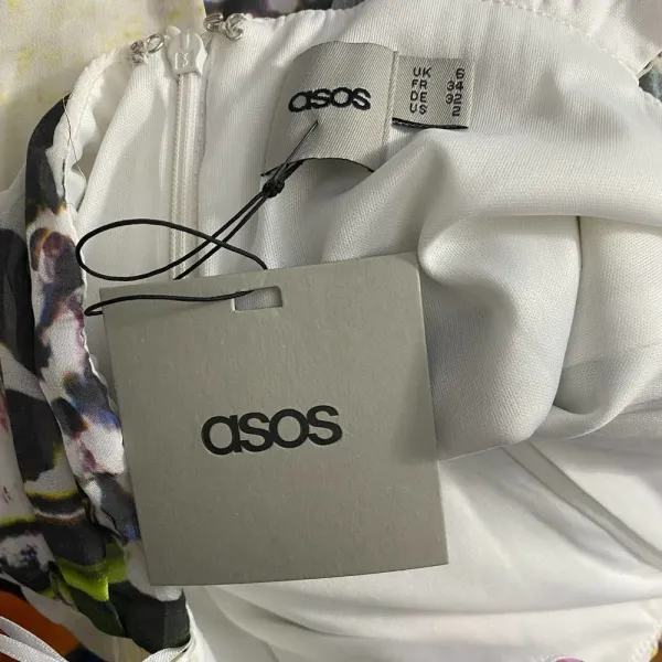 ASOS Floral One Shoulder Maxi Dress‎ in White Size 2 - Image 12