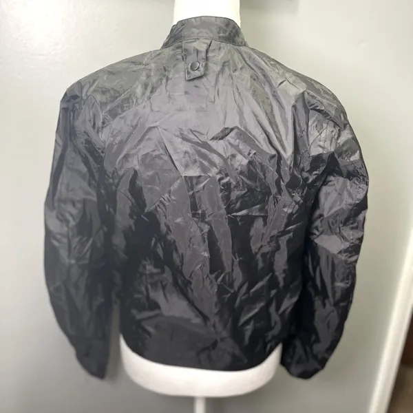 Harley Davidson Women's Black Velcro Zip‎ Up Windbreaker Jacket Size Medium - Image 2