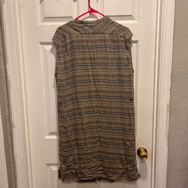 Prana Buenos Dias‎ Striped Sleeveless Button Down Shirt Dress Large Adjustable - Image 8