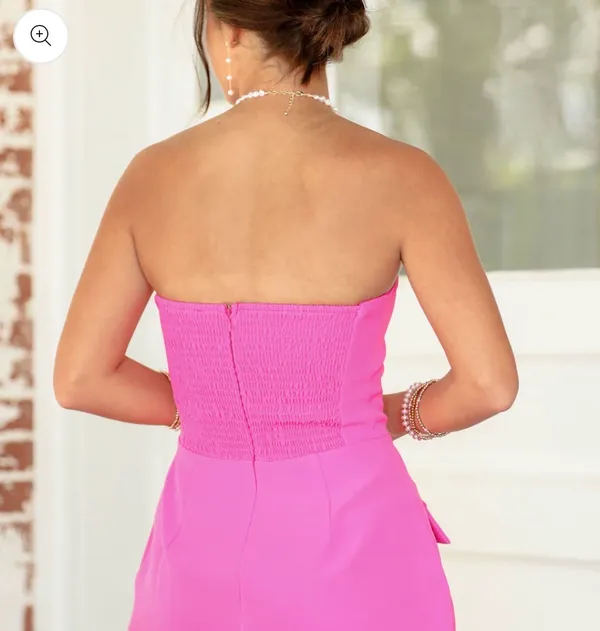 Sky to Moon FRONT POCKET STRAPLESS DRESS PINK - Image 3