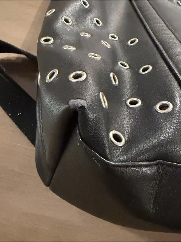 Victoria’s Secret Love Victoria Black Grommet Convertible Tote Backpack Y2K - Image 5