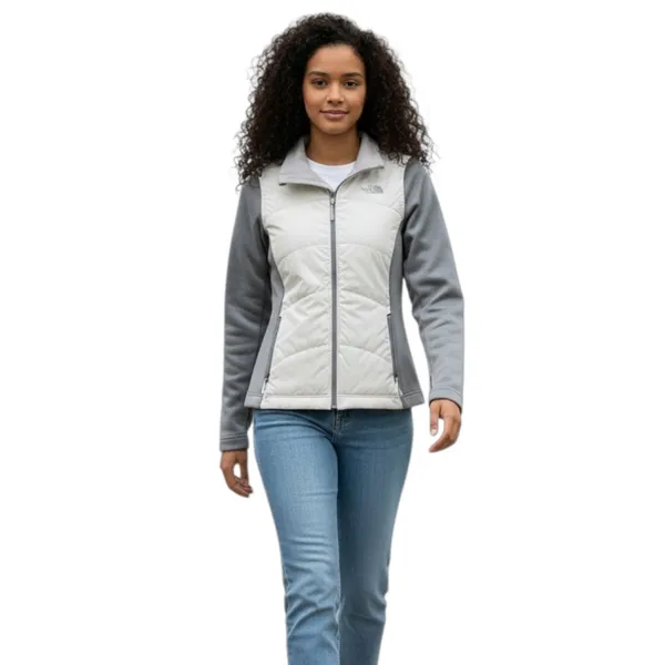 The North Face Quilted Full Zip Jacket Women's Medium White Gray Gorpcore Hiking - Image 7