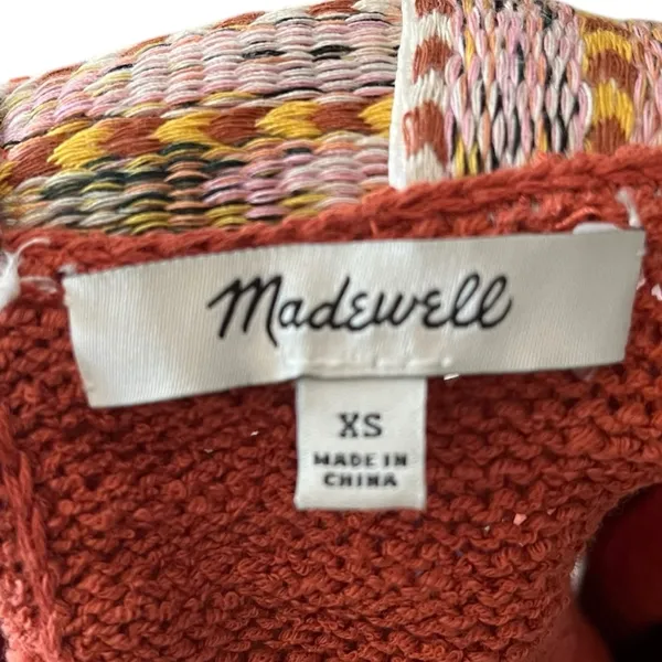 Madewell Terracotta‎ and Multicolor Strappy Tank Top Knit Sweater Boho Casual XS - Image 5