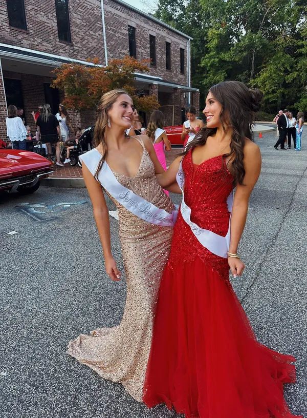 red formal dress - Image 3