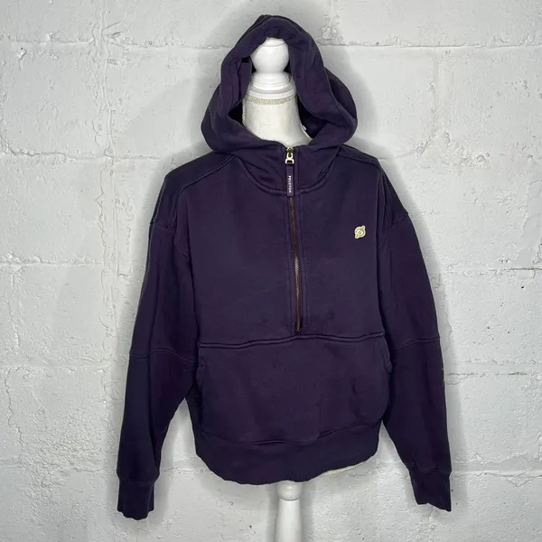 Peloton Half Zip Hoodie Athleisure Cozy Chic Sweatshirt Women Purple Medium‎ - Image 2