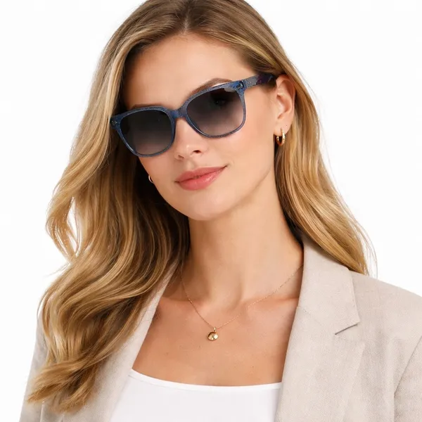Victoria Beckham Refined Classic 53mm Square Sunglasses Blue - Image 2