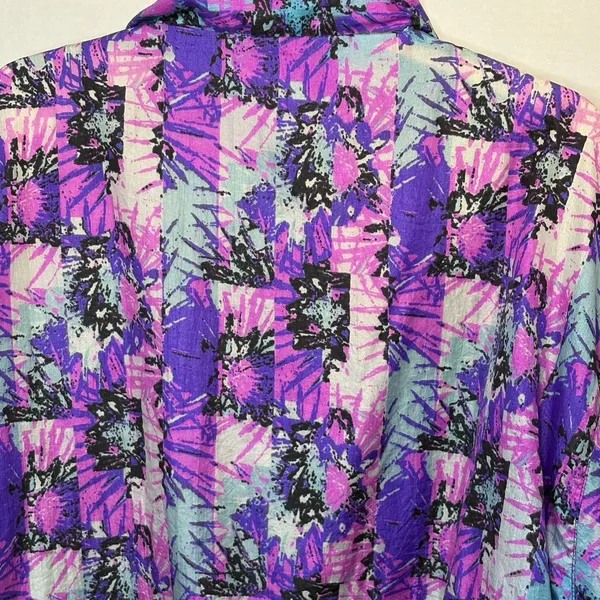 Vintage 80s Colorful Windbreaker Jacket Basic By Southern Classics Women’s Large - Image 5