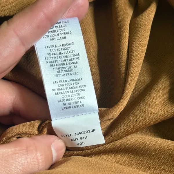 Maia Camel Sleeveless Midi Dress Draped‎ Front Size 14 - Image 8