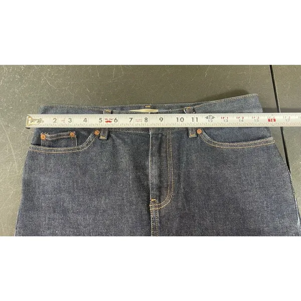 GAP Jeans Stretch Denim Maxi Skirt Size 6 Dark Wash Long Modest Y2K Style Slit - Image 9