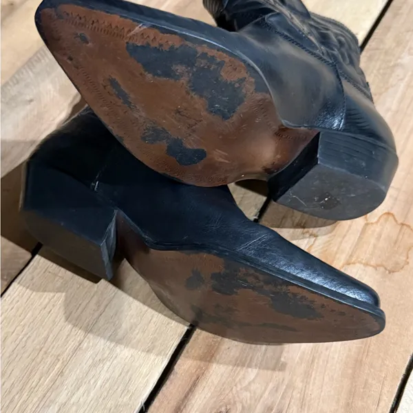 Vintage‎ Nine West Short Blank leather Cowboy boots Size 9M B40 - Image 7