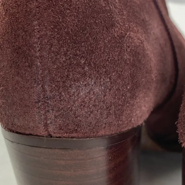 Splendid‎ Suede Ankle Boots Leather Block Heel Western Booties Burgundy Size 5.5 - Image 6