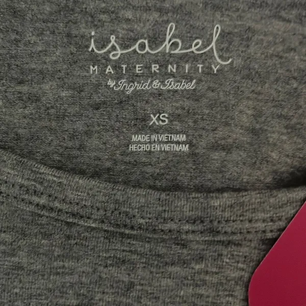 Isabel Maternity by Ingrid & Isabel Women's SS Tie Waist Dress Gray XS - Image 4