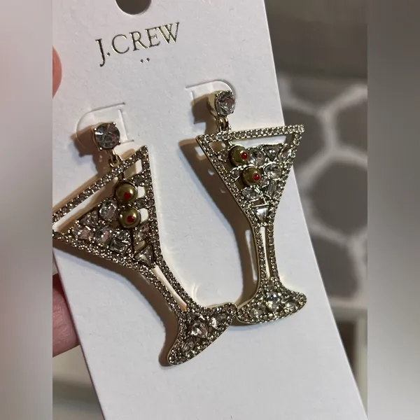 J. Crew Gold Martini Glass Earrings - Image 2
