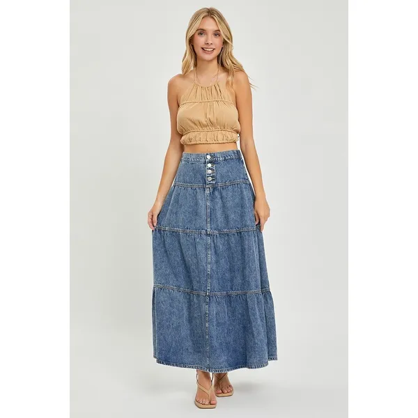 RISEN High Rise‎ Ruffle Long Skirts - Image 5