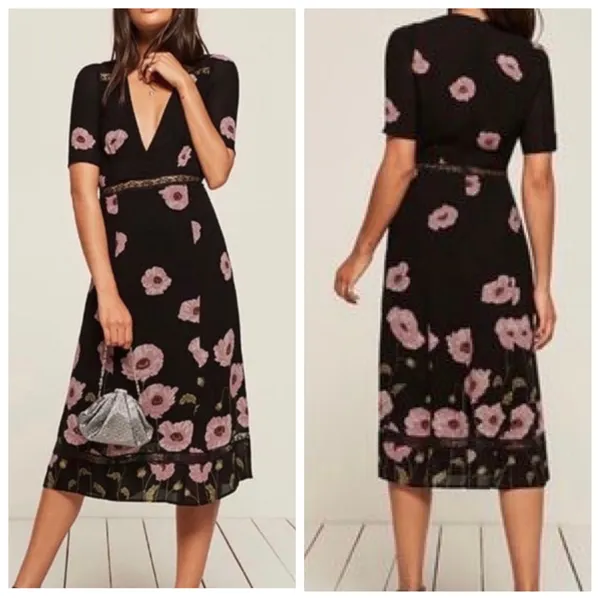 Reformation Alina Poppy Midi Dress - Image 2
