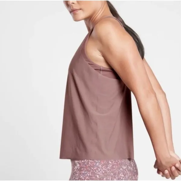 ✨Athleta Ultimate 2-in-1 Support Chocolate Sz Small Top✨ - Image 2