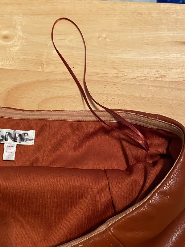 The Clothing Exchange Company Faux Leather Dark Orange Brown Tube Top - Image 6
