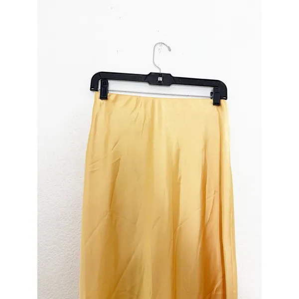 NWT Zara Yellow Marigold Satin Midi Skirt Size Small Pullon Bias Cut 8160/399 - Image 11