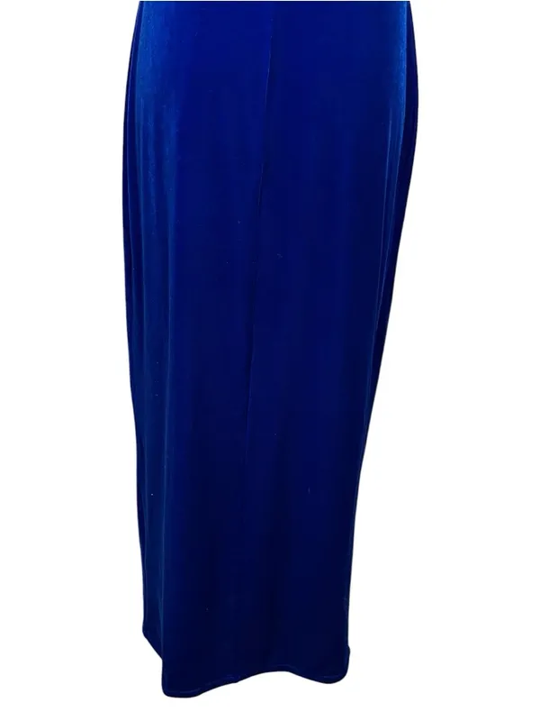 Vintage Aspeed Y2K 90s Strappy Velvet Icicle Beaded Maxi Dress Size Large - Image 9