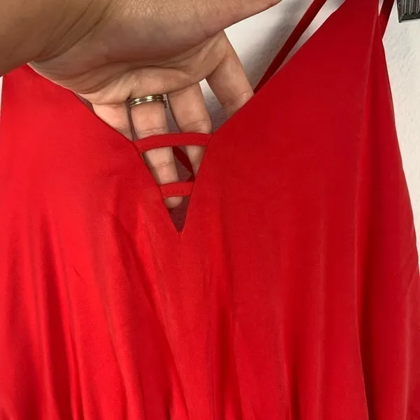 Few Moda Pricilla Strappy Red Slip Dress V-Neck Midi Small‎ NWT - Image 7