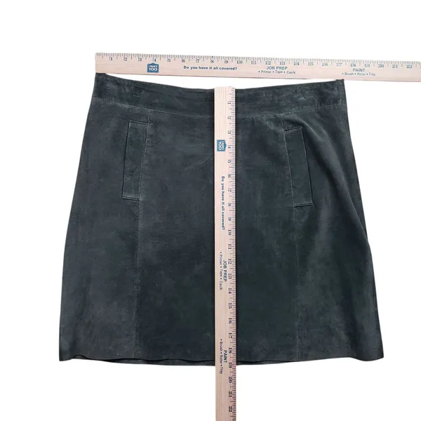 Kut From The Kloth Suede Leather Mini Skirt Womens 10 Gray Lined Pockets - Image 7