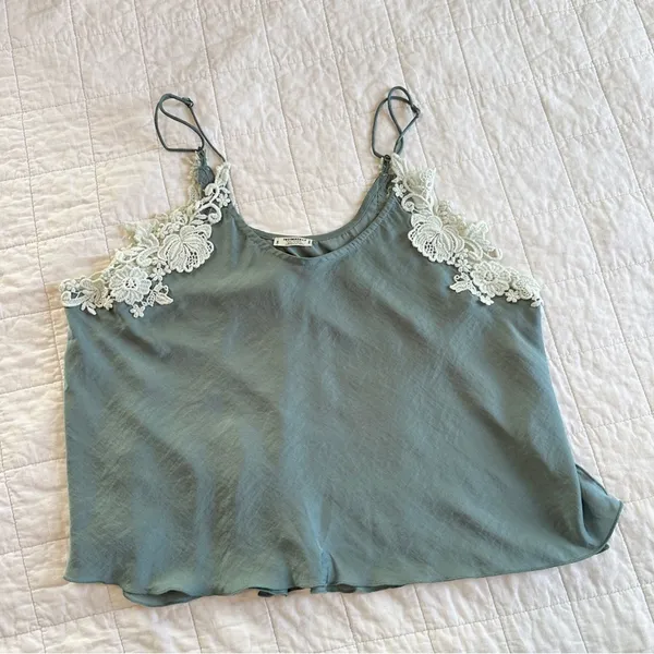 Free People Intimately Lace Trim Cami Tank Top Satin - Image 2