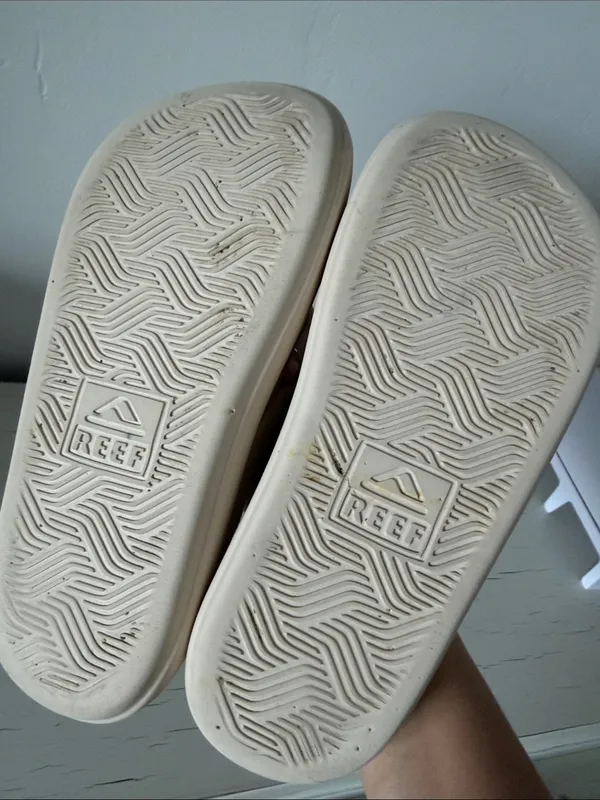 REEF Cushion Bondi Platform Flip Flops Women’s 7 Vintage Oasis Tan Cream Sandals - Image 7